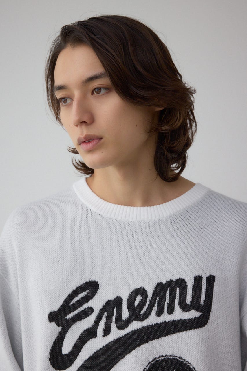 RAP HIP HOPグラフィックニット O/WHT FREE