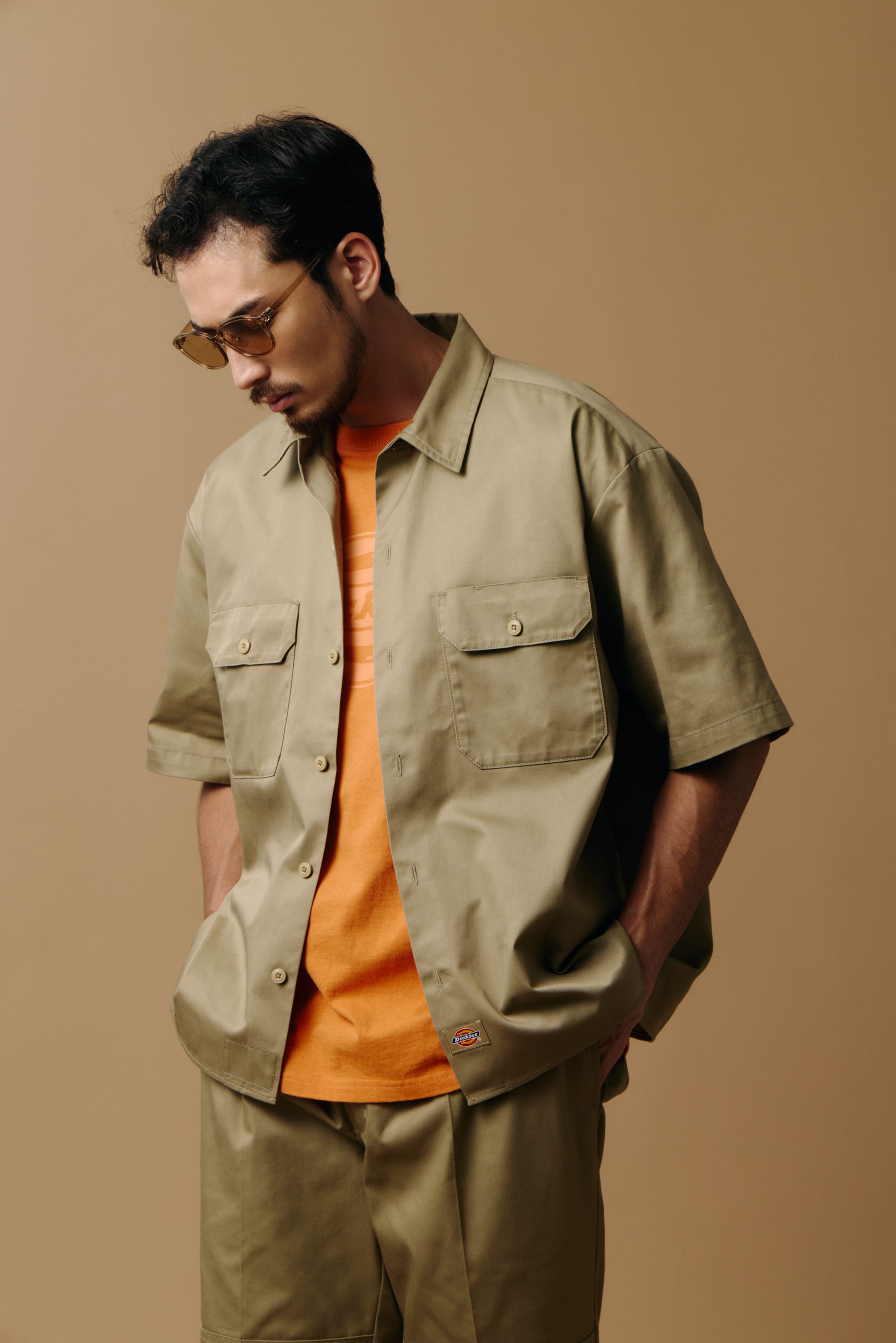 【Dickies（R）×AZUL】ロゴTシャツ ORG M