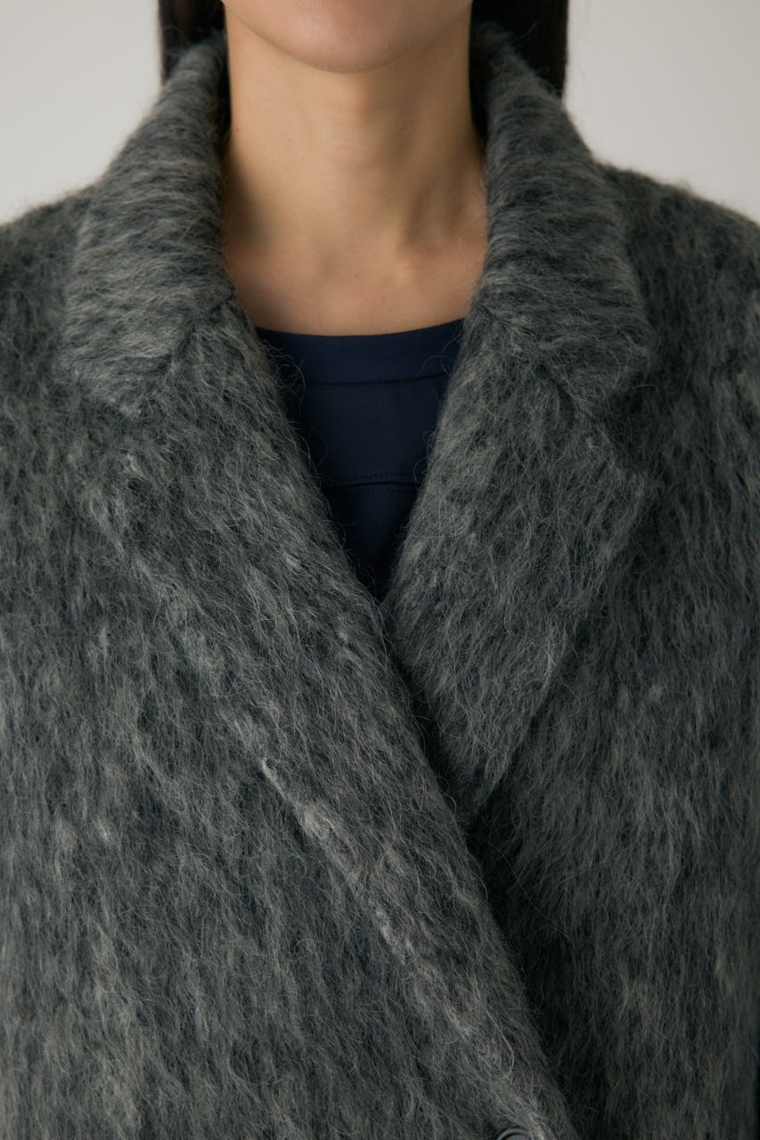 シャギーパデットショルダーコート GRY FREE