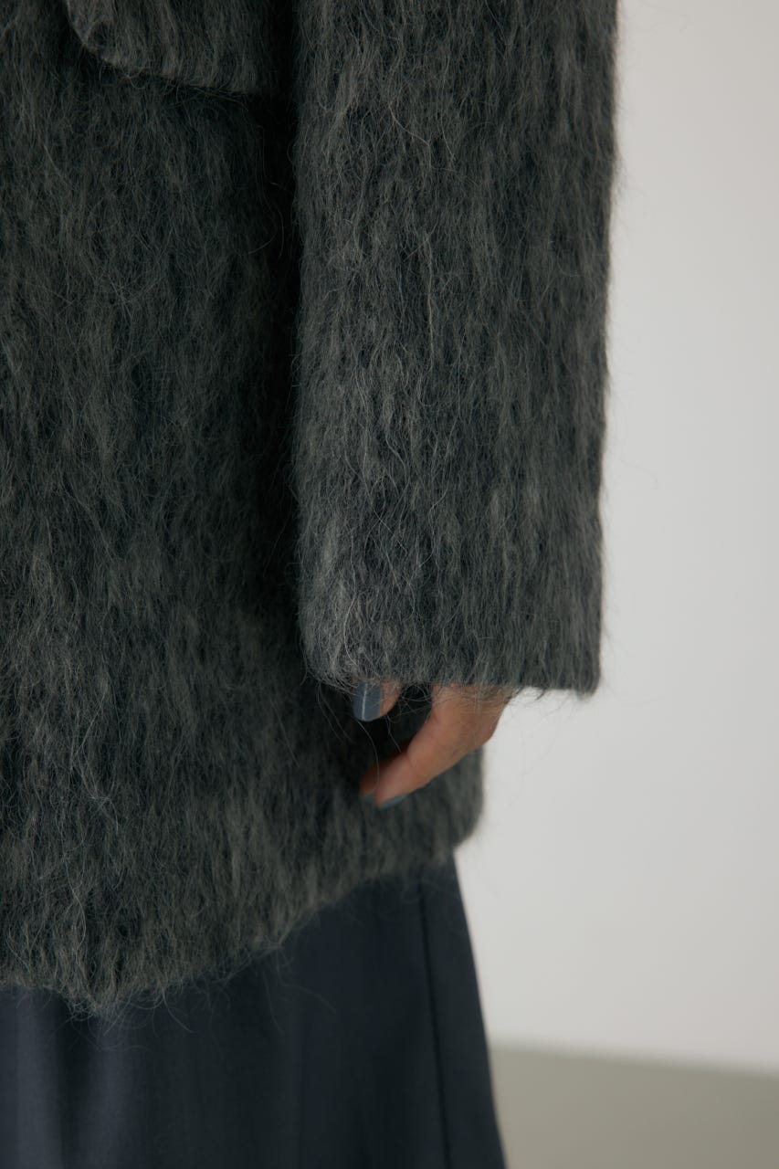 シャギーパデットショルダーコート GRY FREE