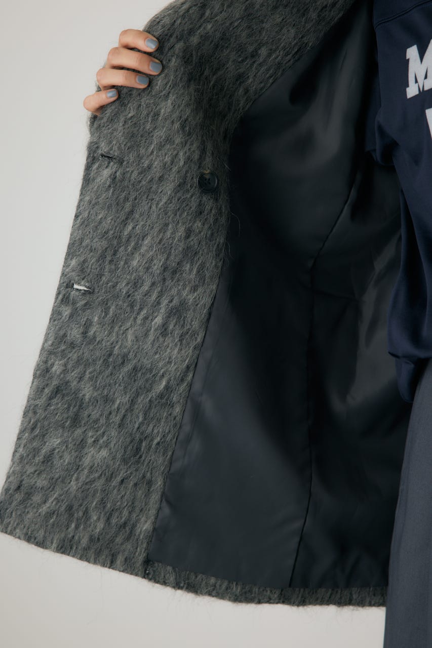 シャギーパデットショルダーコート GRY FREE