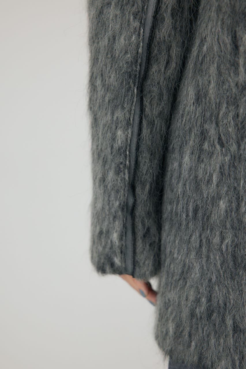 シャギーパデットショルダーコート GRY FREE