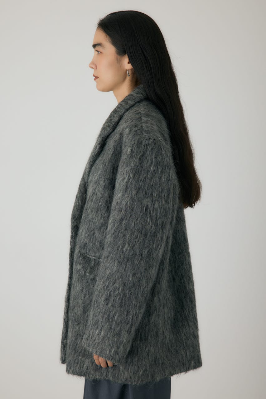 シャギーパデットショルダーコート GRY FREE