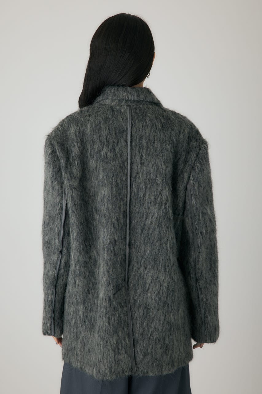 シャギーパデットショルダーコート GRY FREE