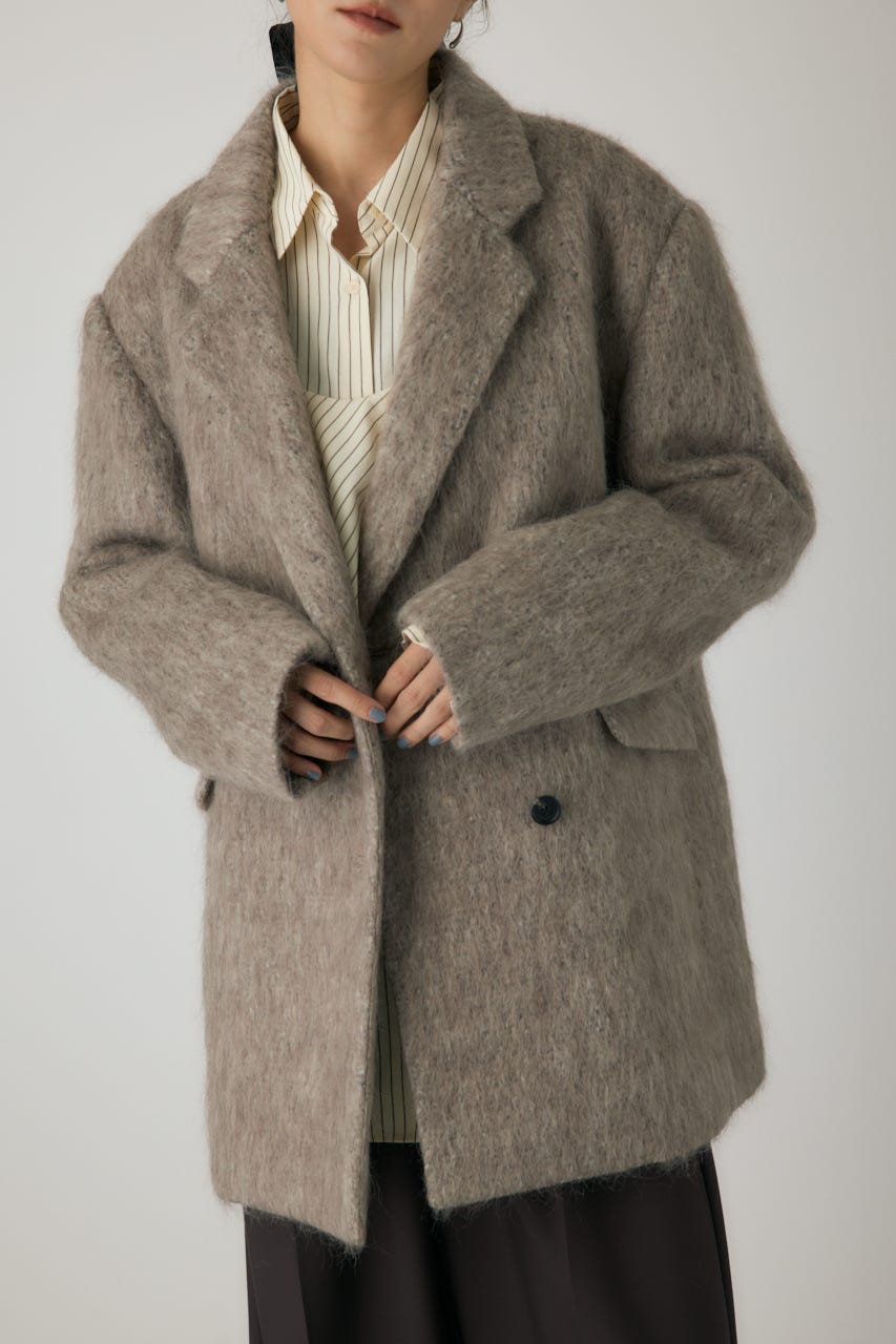シャギーコート crie conforto | シャギーパデットショルダーコート (コート
