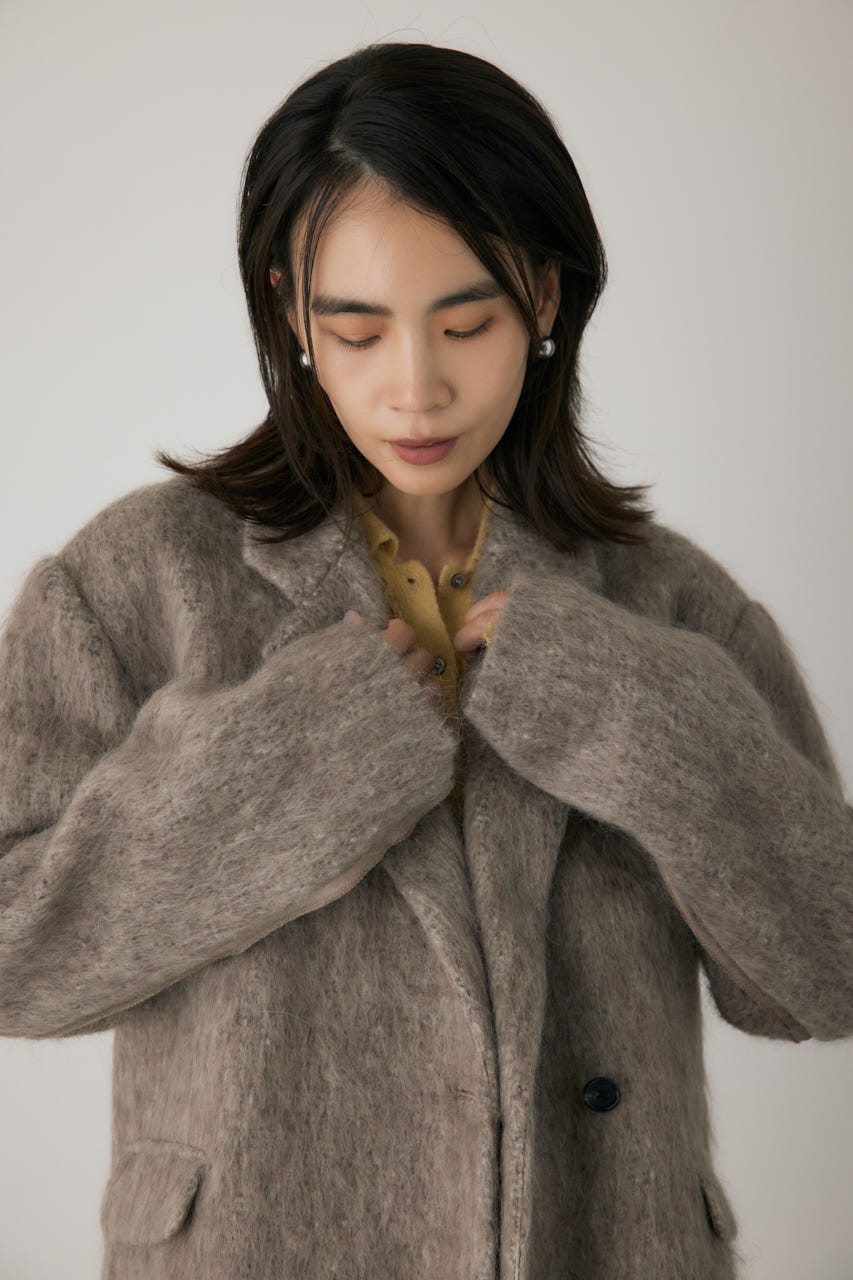 シャギーパデットショルダーコート MOCHA FREE