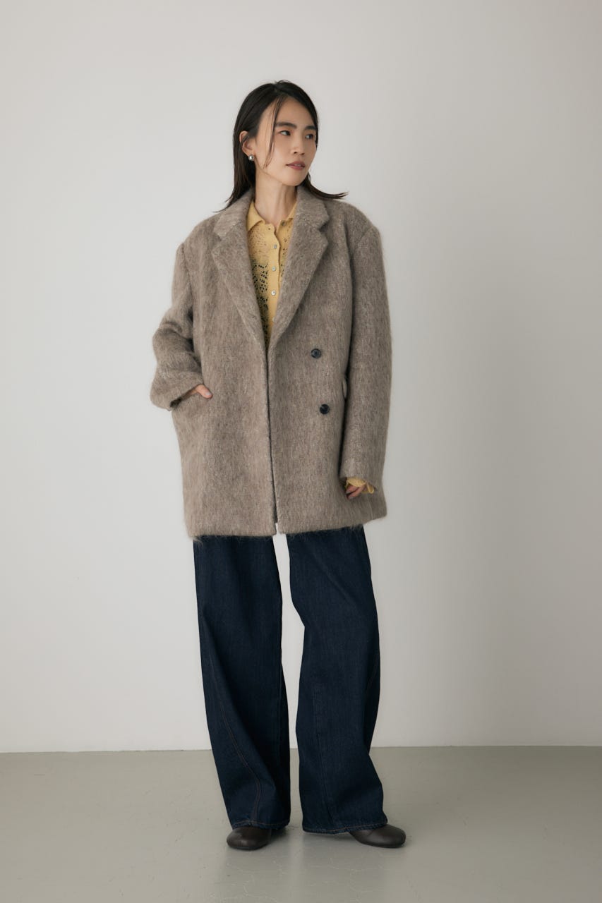 シャギーパデットショルダーコート MOCHA FREE