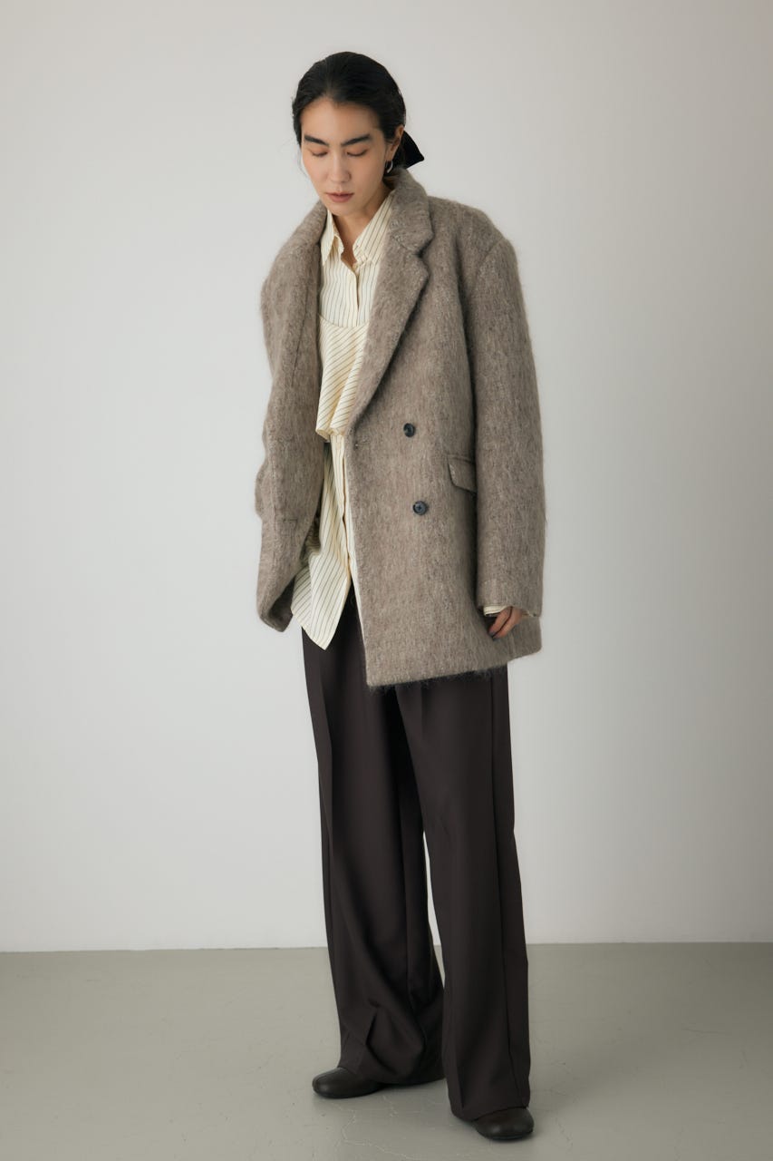 シャギーコート crie conforto | シャギーパデットショルダーコート (コート