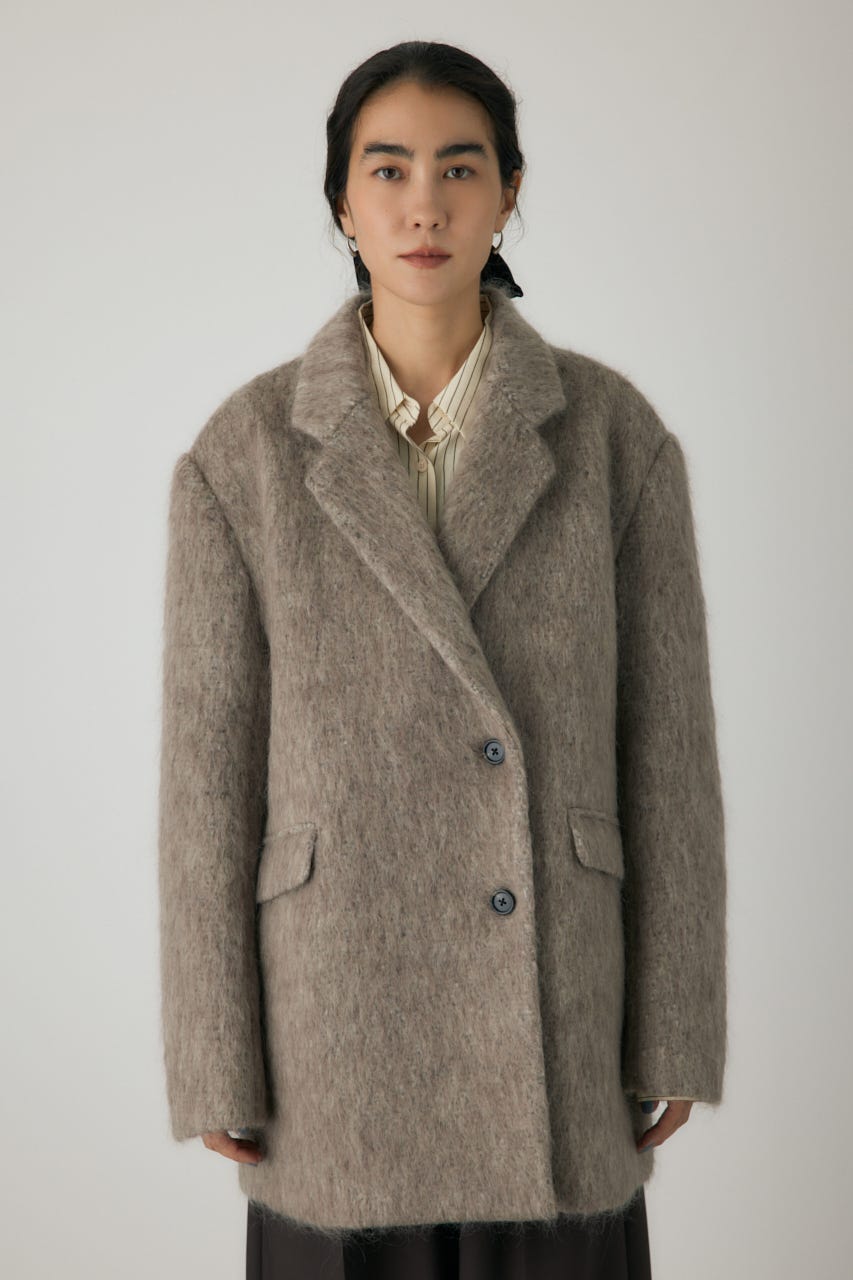 シャギーコート ビッグカラーウールライクシャギーコート【宅配便】 | Fit more