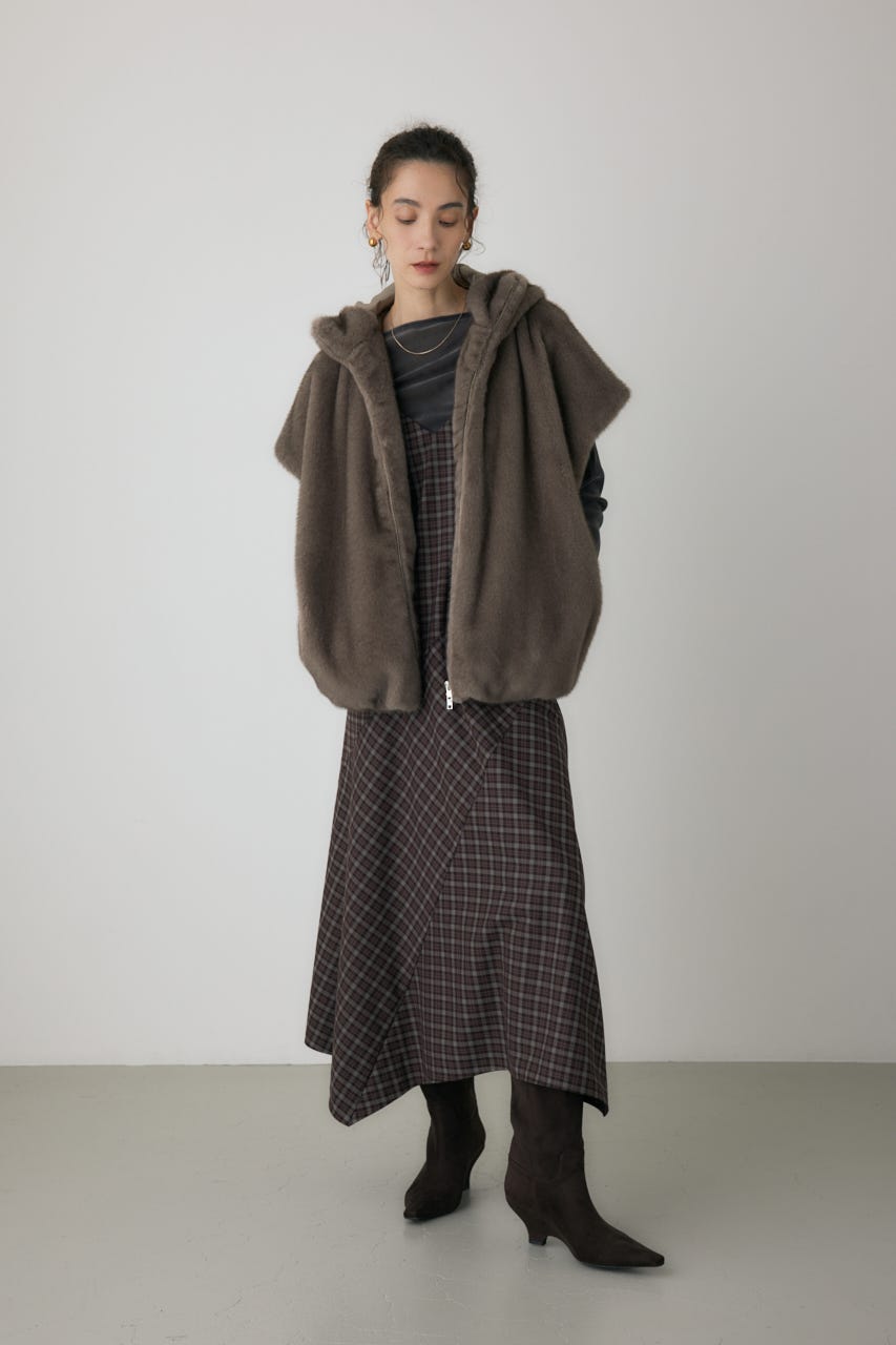 チェックキャミワンピース 柄BRD FREE