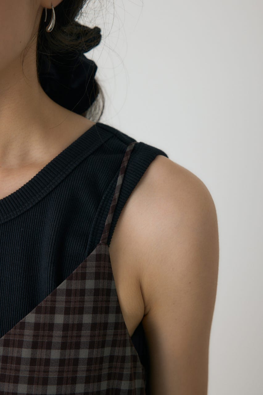 チェックキャミワンピース 柄BRD FREE