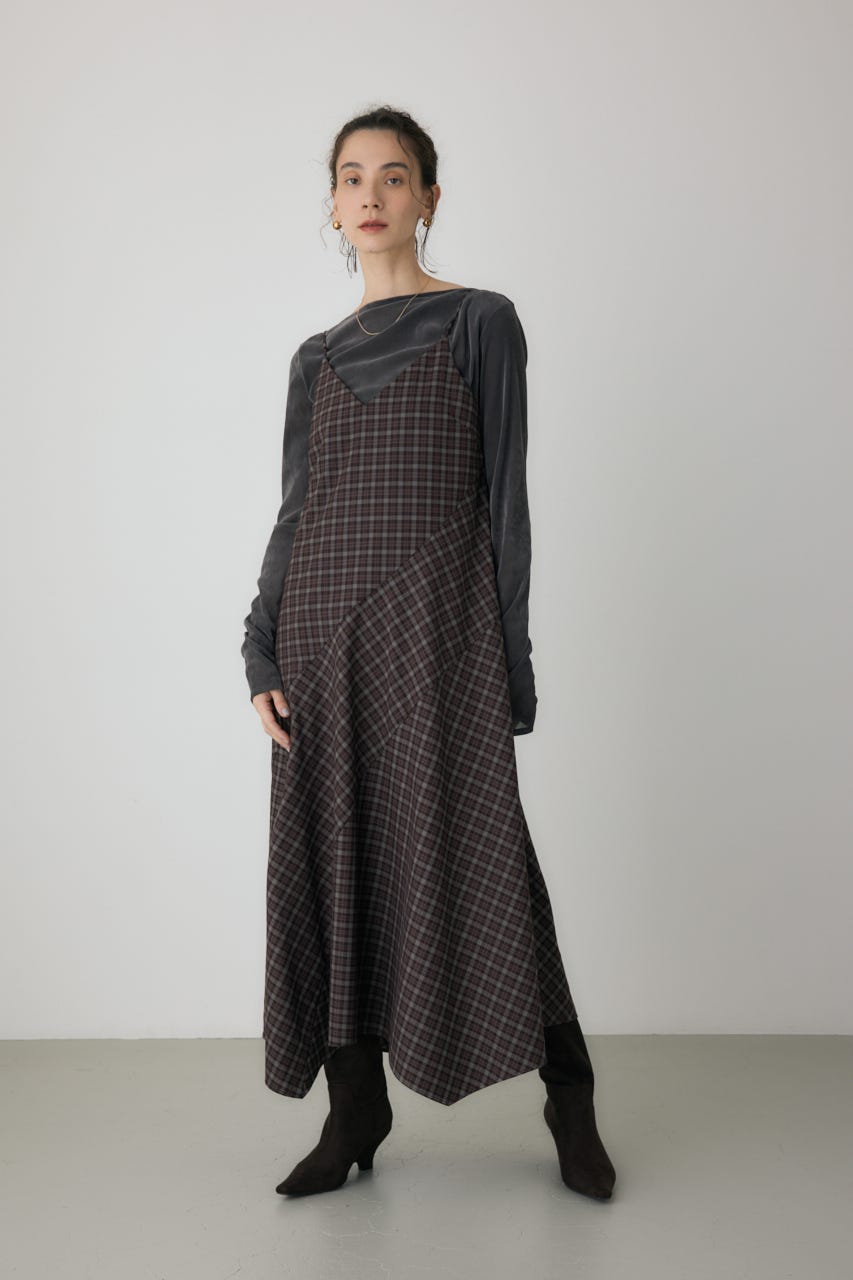 チェックキャミワンピース 柄BRD FREE