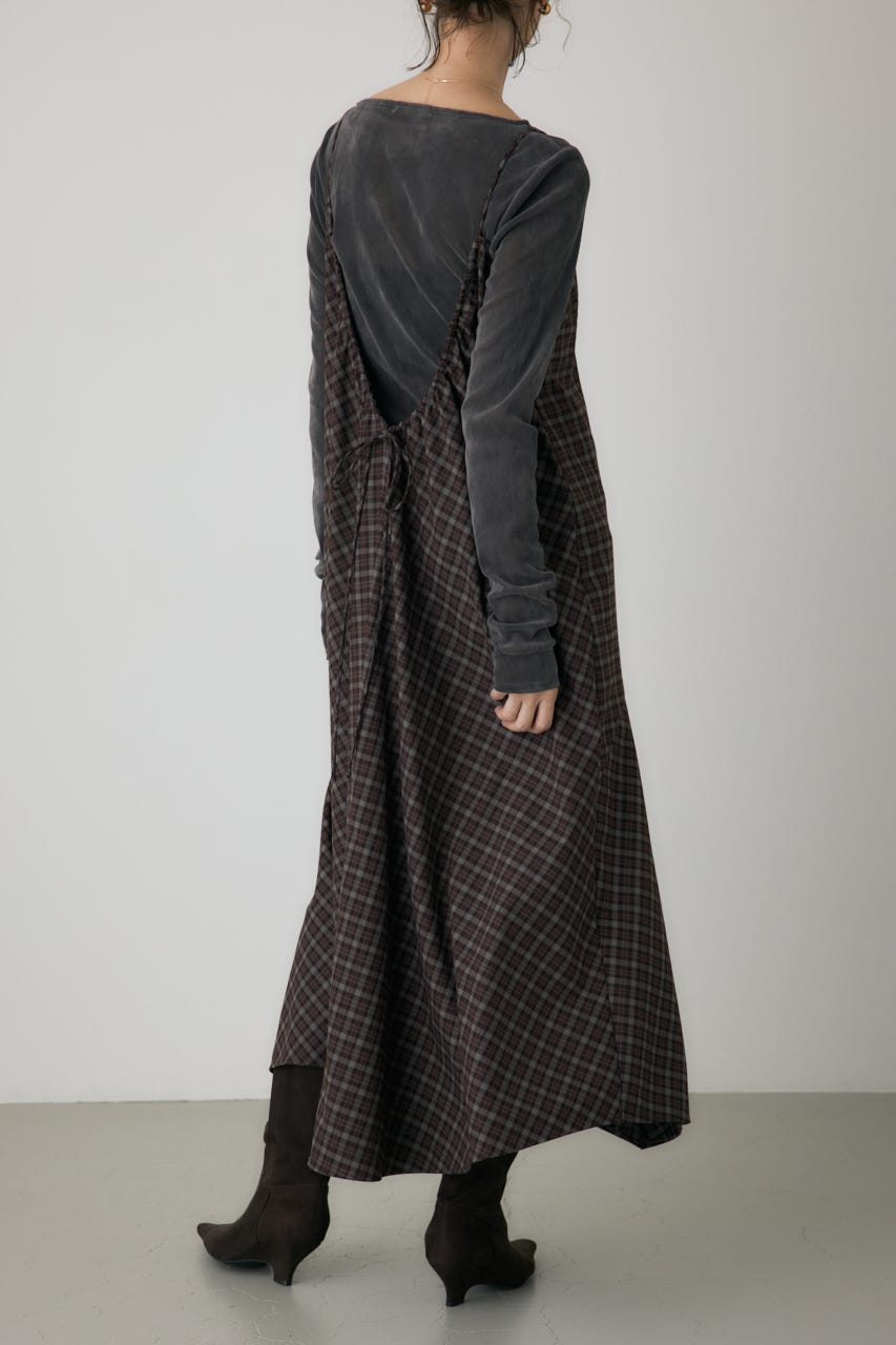 チェックキャミワンピース 柄BRD FREE