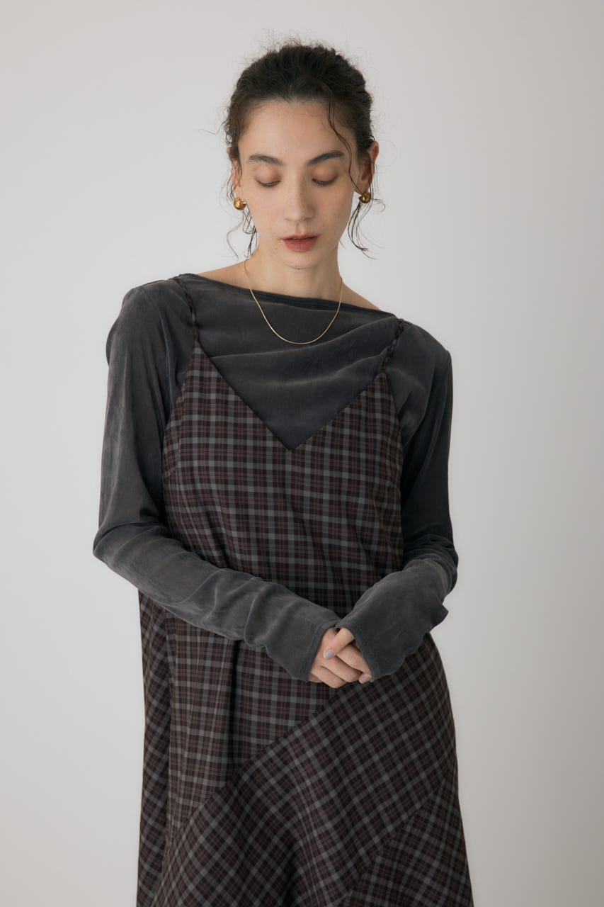 チェックキャミワンピース 柄BRD FREE