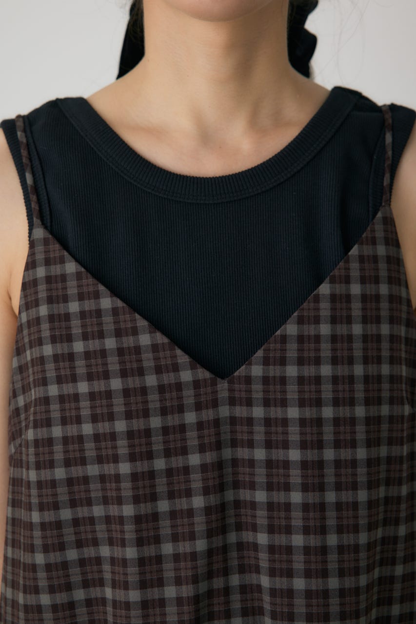 チェックキャミワンピース 柄BRD FREE