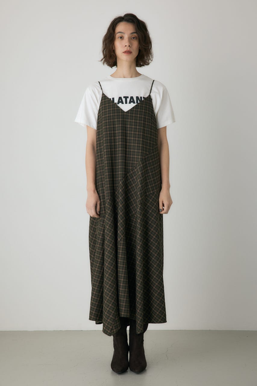 チェックキャミワンピース 柄KHA FREE