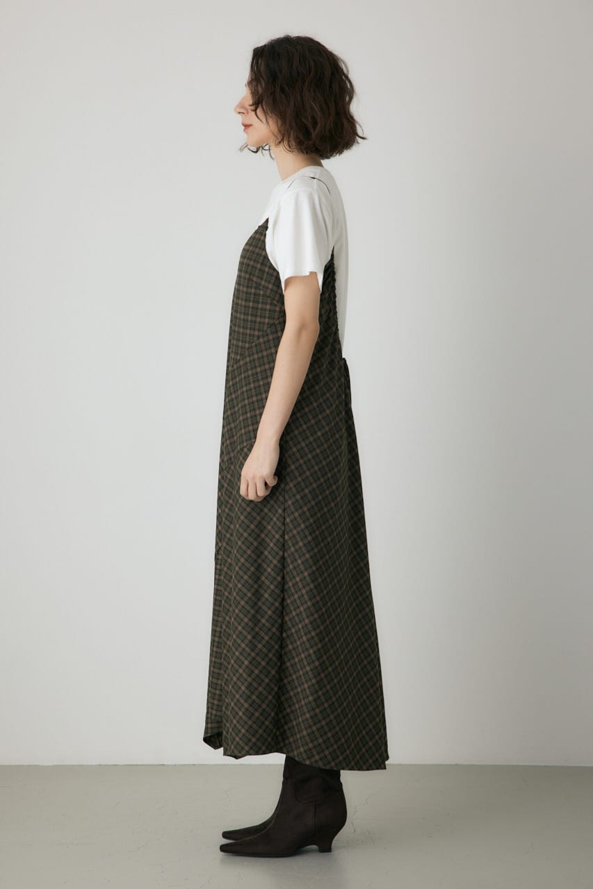 チェックキャミワンピース 柄KHA FREE