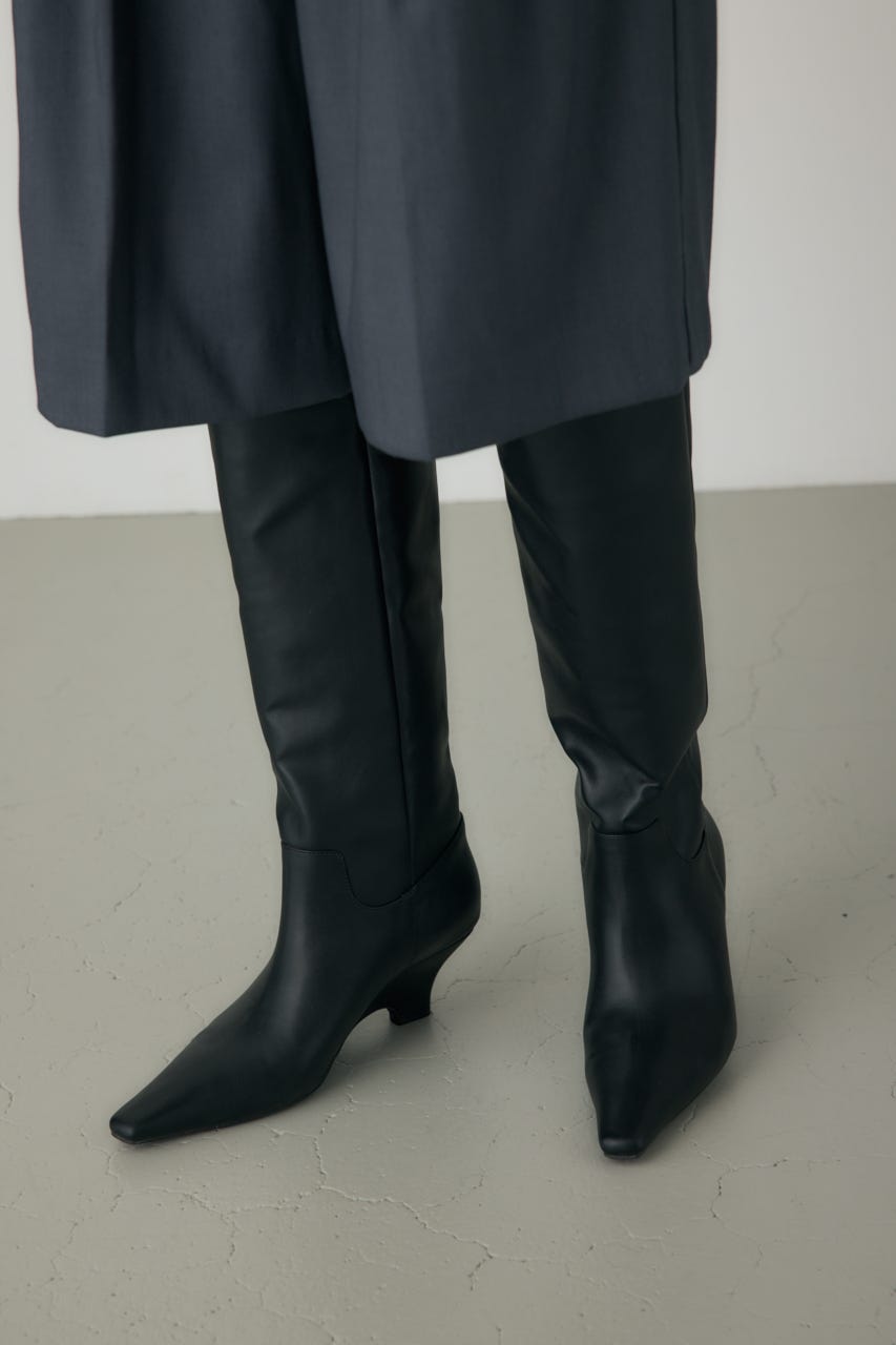 ウェッジソールロングブーツ BLK LL