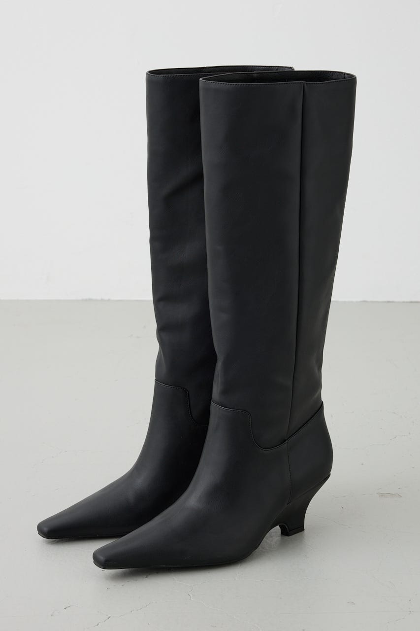 ウェッジソールロングブーツ BLK LL