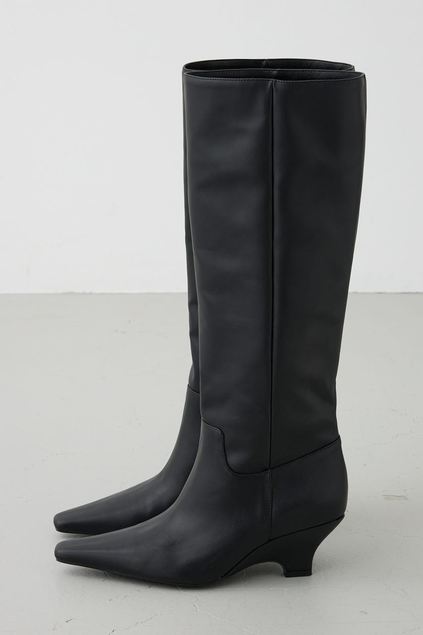 ウェッジソールロングブーツ BLK LL