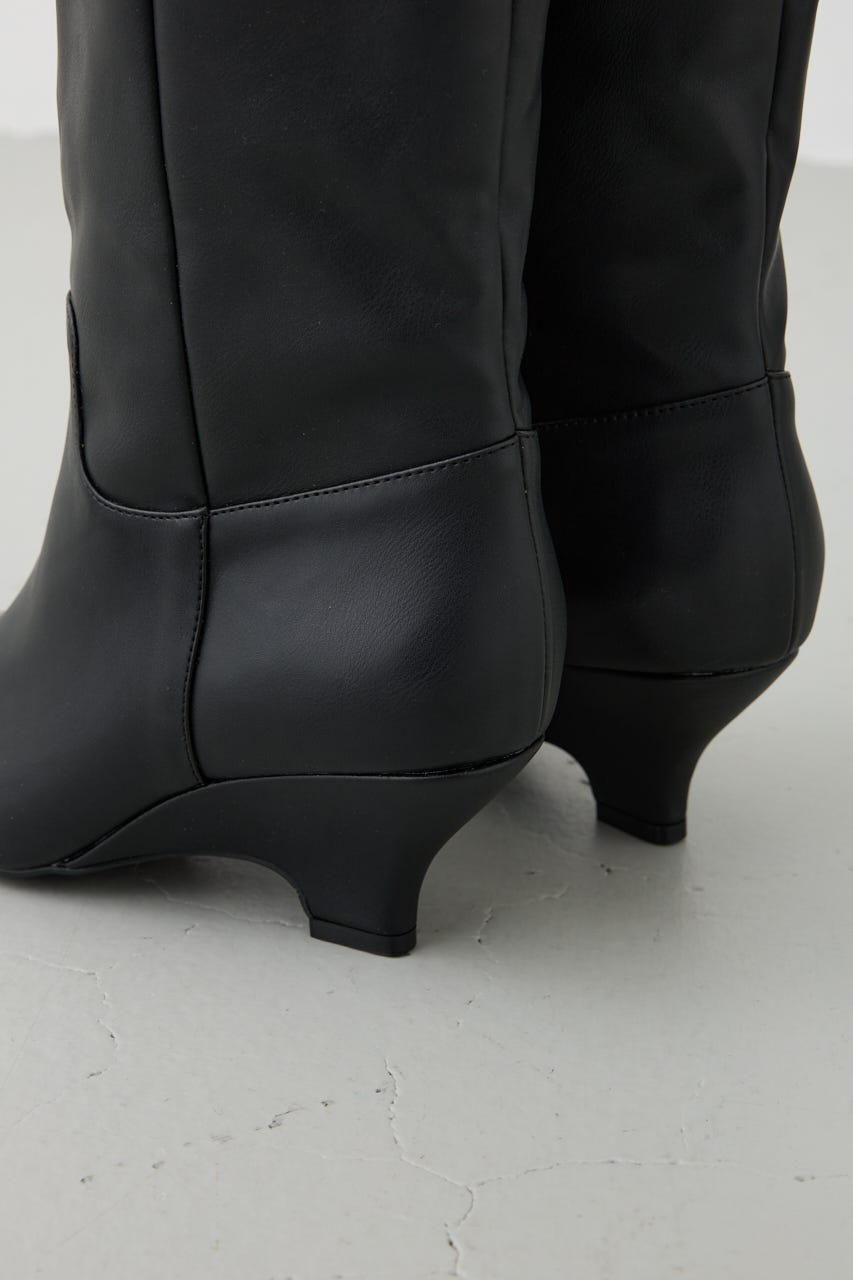 ウェッジソールロングブーツ BLK LL