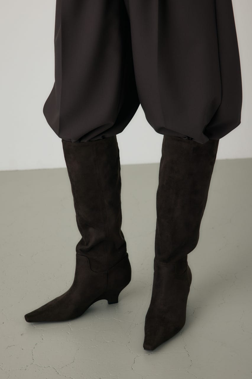 ウェッジソールロングブーツ BRN LL