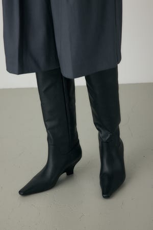 ウェッジソールロングブーツ