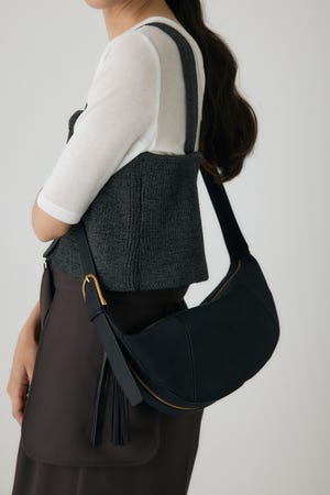 フェイクスエードフリンジ引きてショルダー