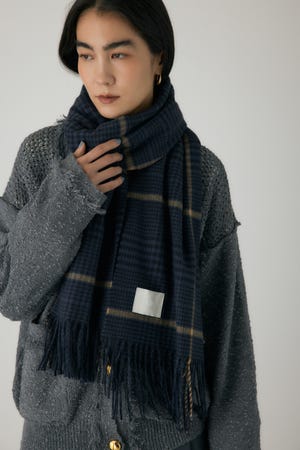 カシミアタッチチェックストール
