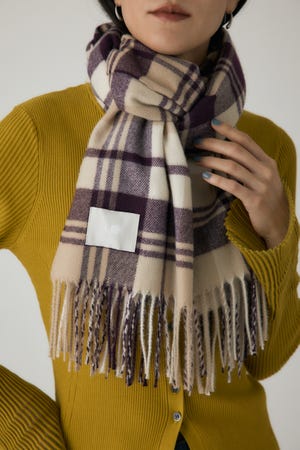 カシミアタッチチェックストール