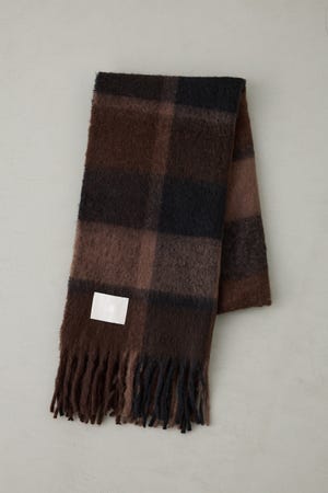 ループヤーンライトチェックマフラー