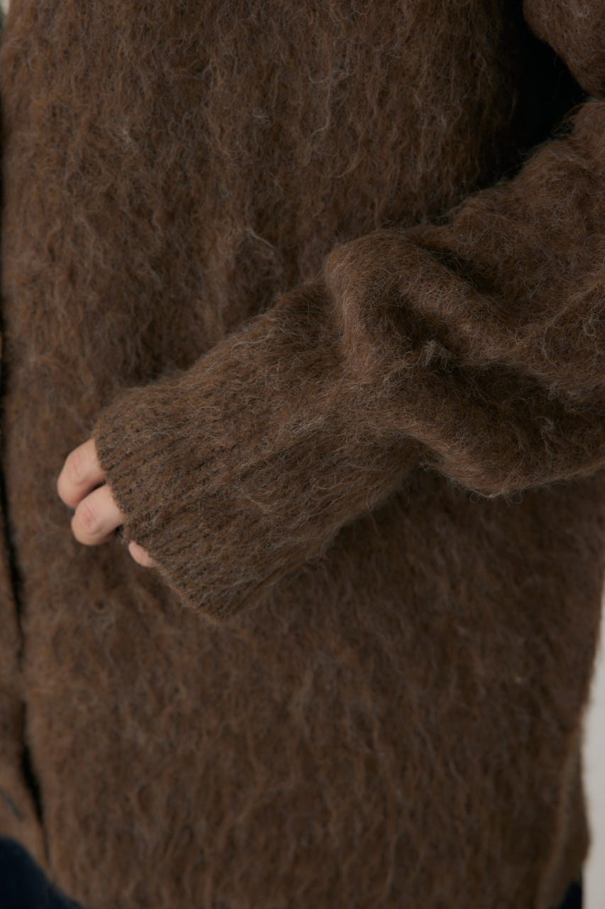 シャギーカーディガン BRN FREE