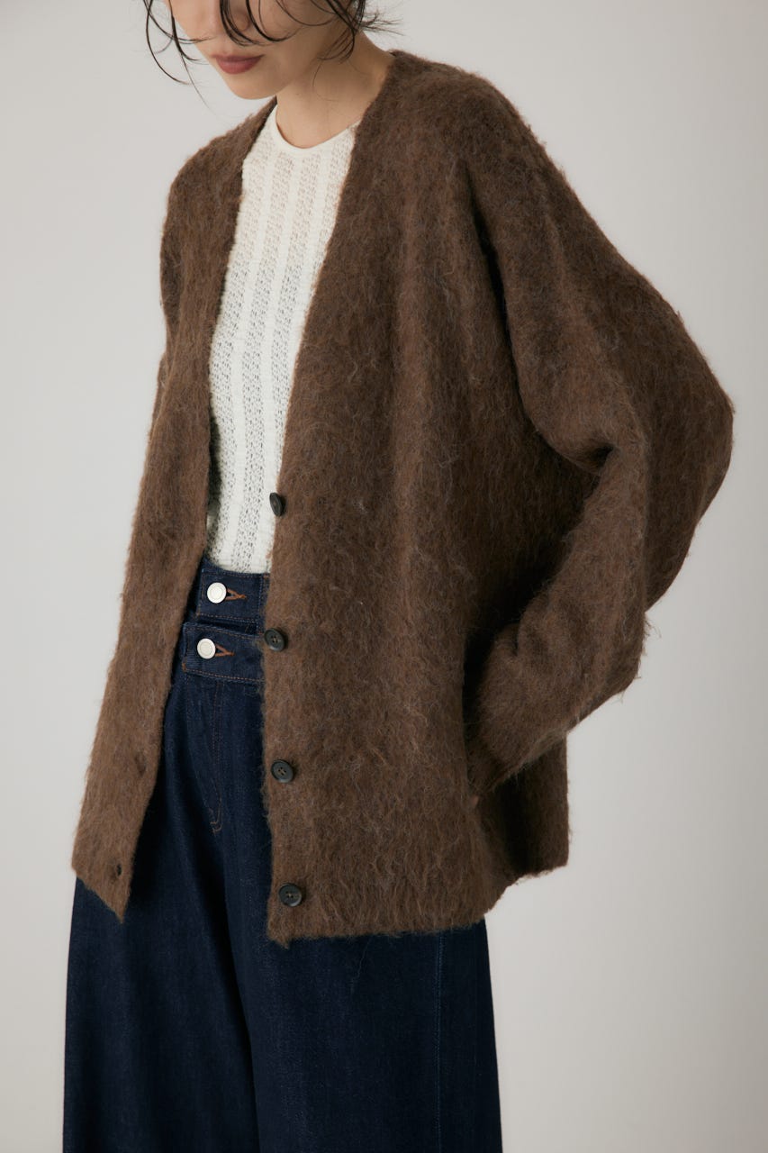 シャギーカーディガン BRN FREE
