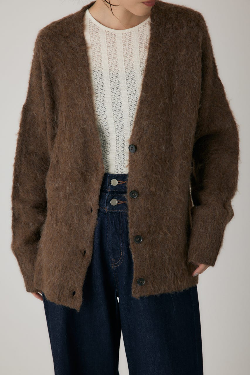 シャギーカーディガン BRN FREE
