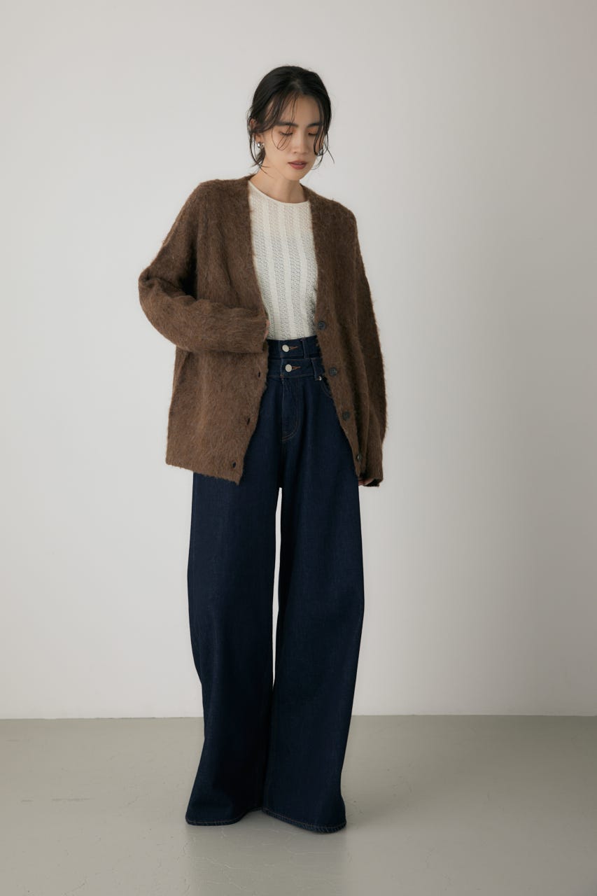 シャギーカーディガン BRN FREE