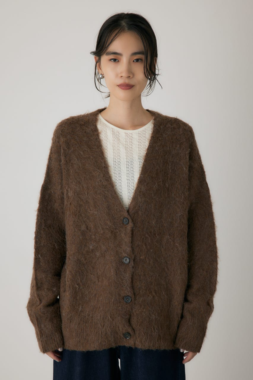 シャギーカーディガン BRN FREE