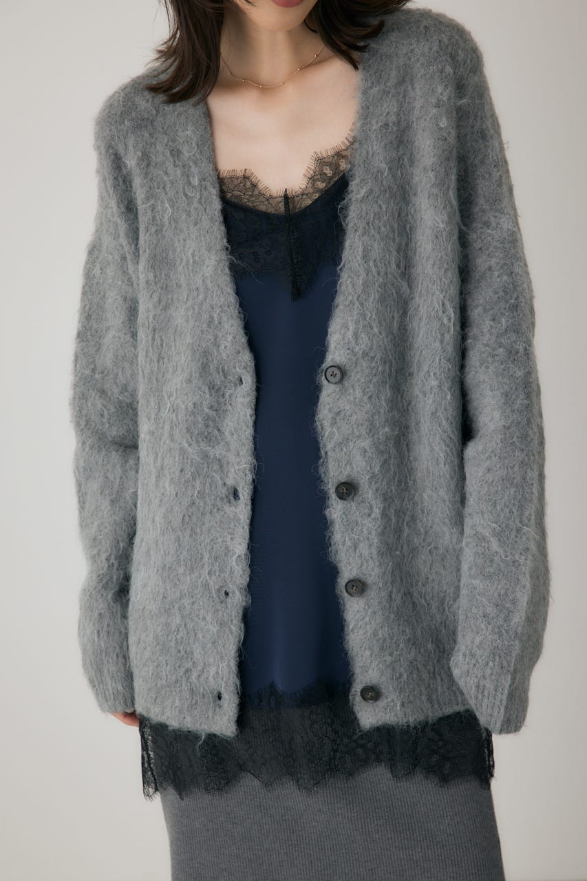 シャギーカーディガン GRY FREE