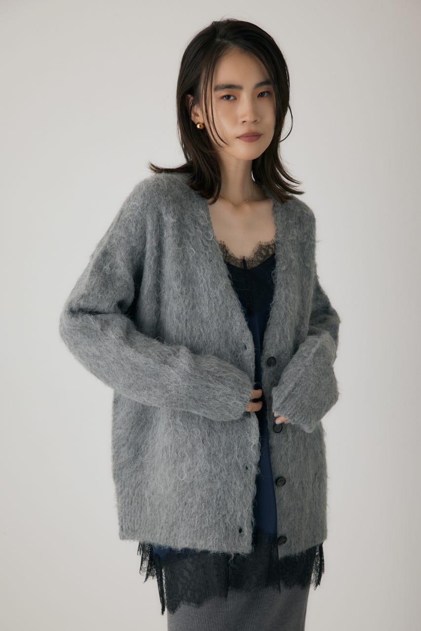 シャギーカーディガン GRY FREE