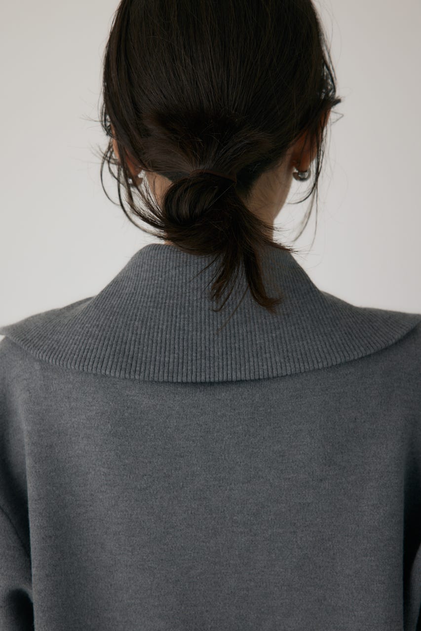 ハーフジップセーラーカラーニット GRY FREE