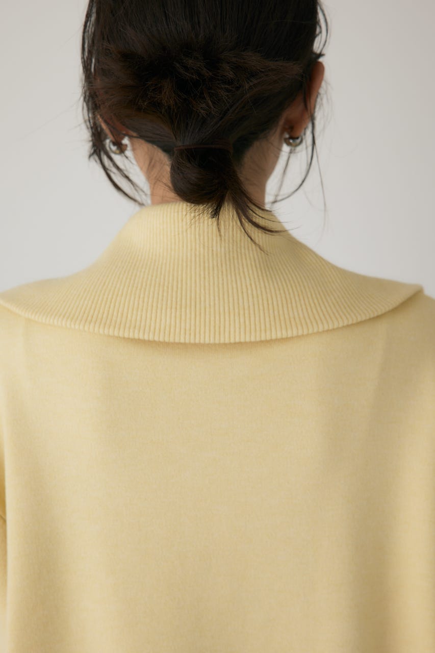 ハーフジップセーラーカラーニット L/YEL FREE