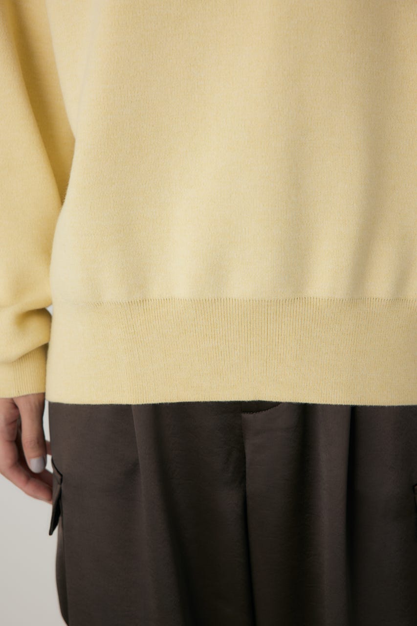 ハーフジップセーラーカラーニット L/YEL FREE