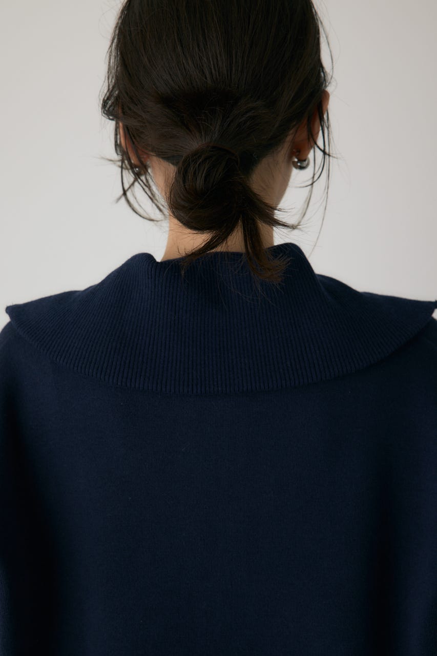 ハーフジップセーラーカラーニット NVY FREE