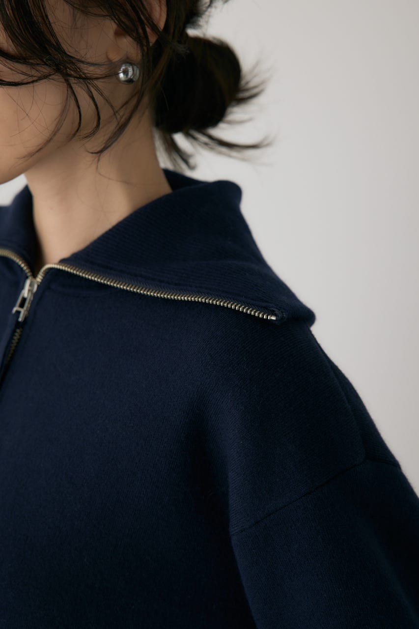 ハーフジップセーラーカラーニット NVY FREE
