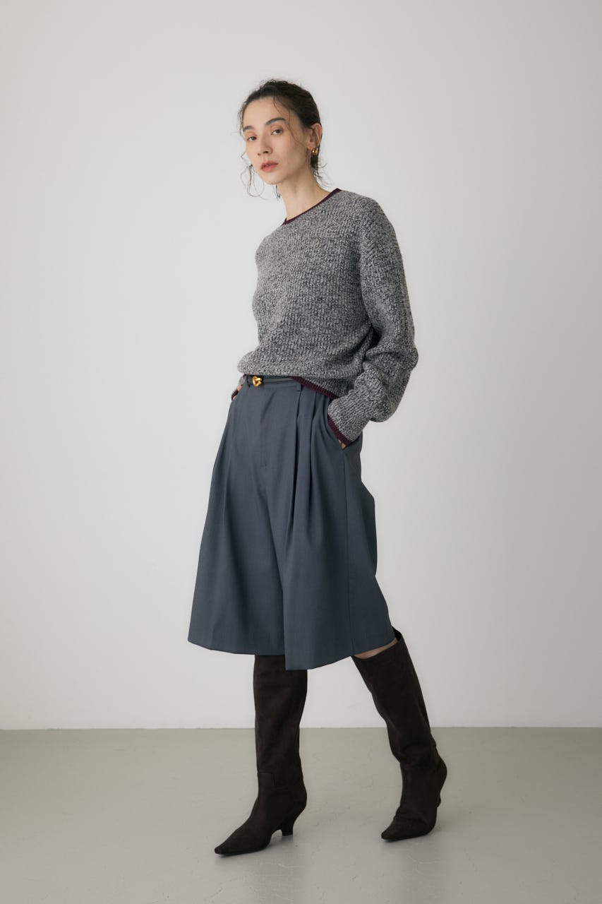 ミックスカラーヤーンラインニット 柄BLK FREE