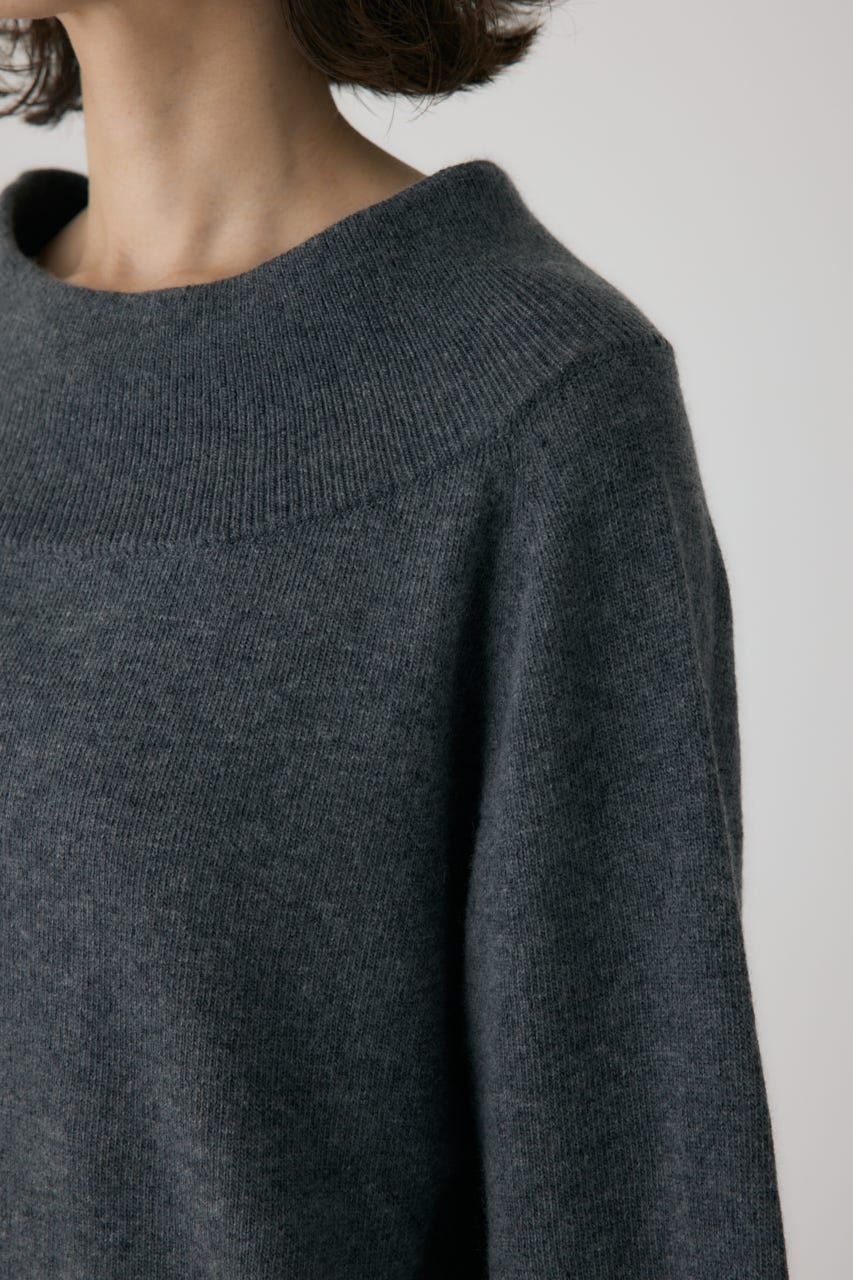 ワイドボートネックニット C.GRY FREE