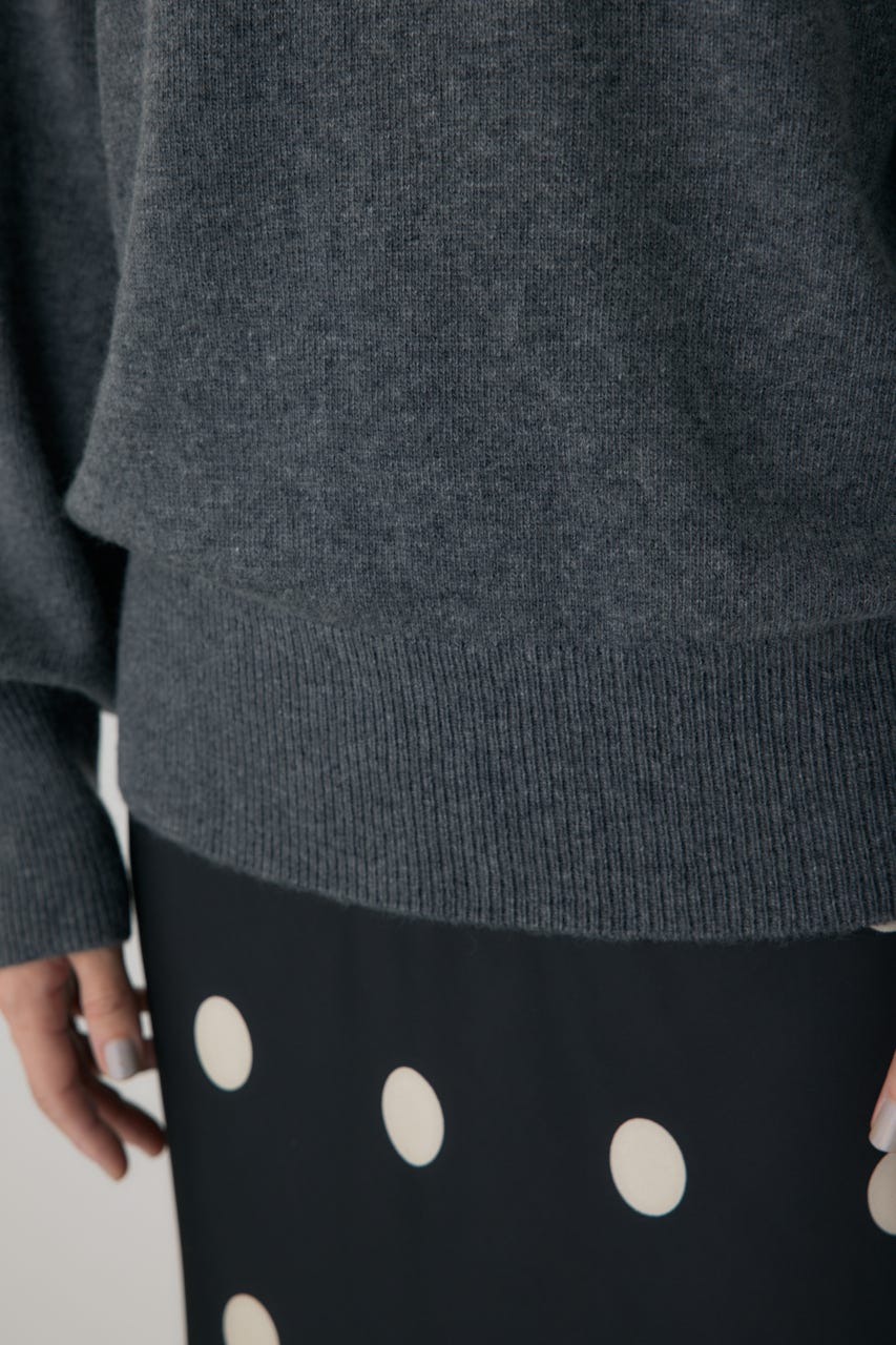 ワイドボートネックニット C.GRY FREE