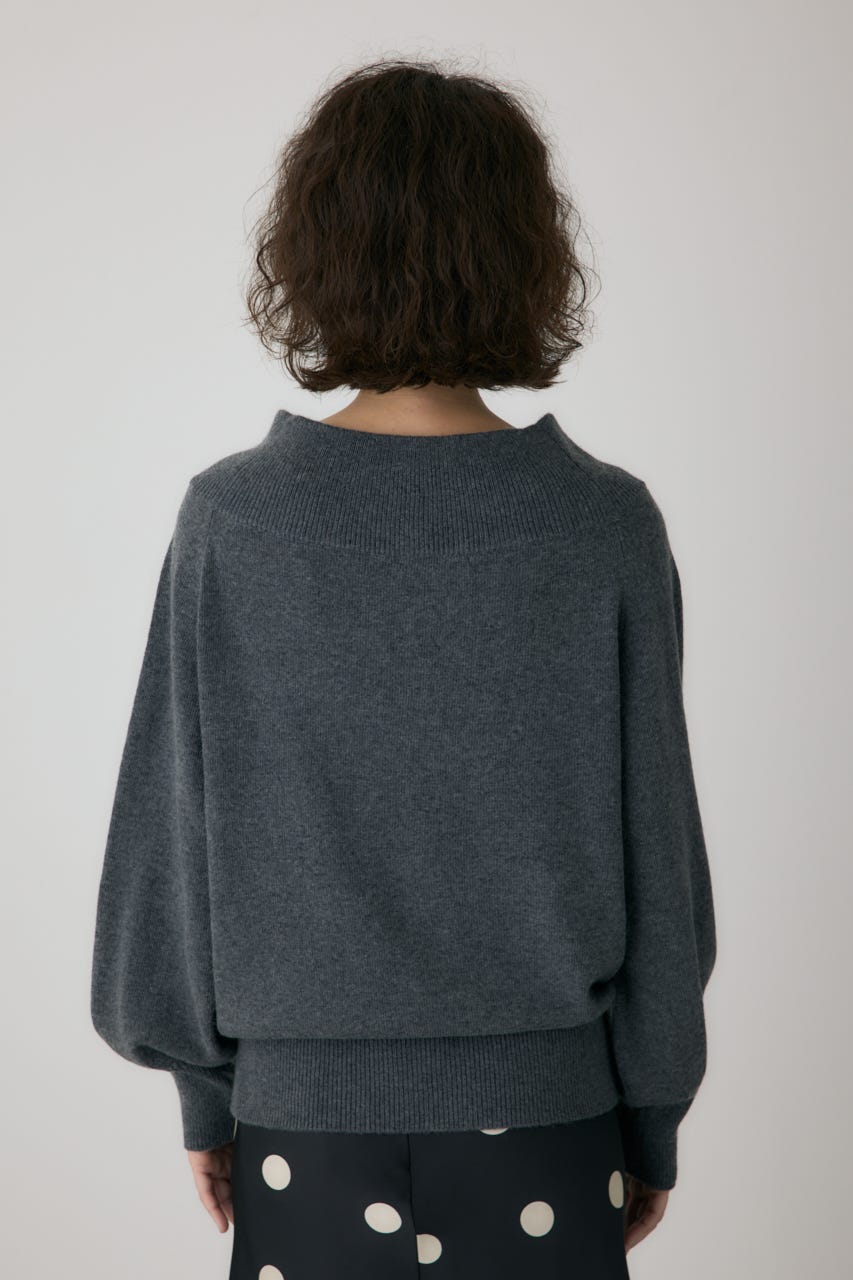 ワイドボートネックニット C.GRY FREE