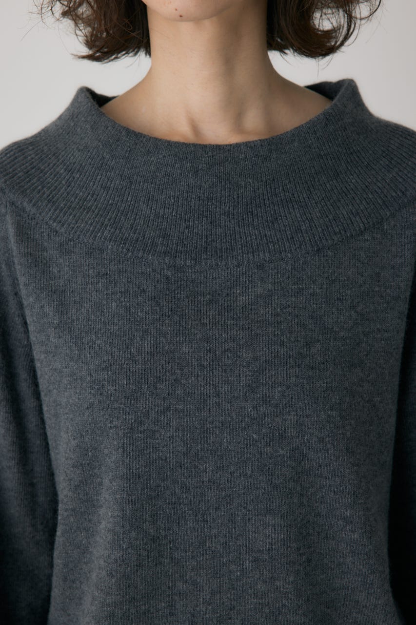 ワイドボートネックニット C.GRY FREE