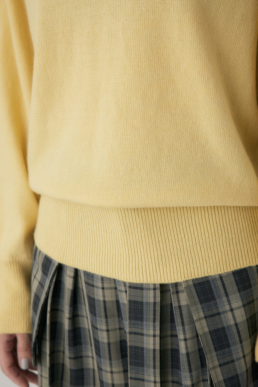 ワイドボートネックニット L/YEL FREE