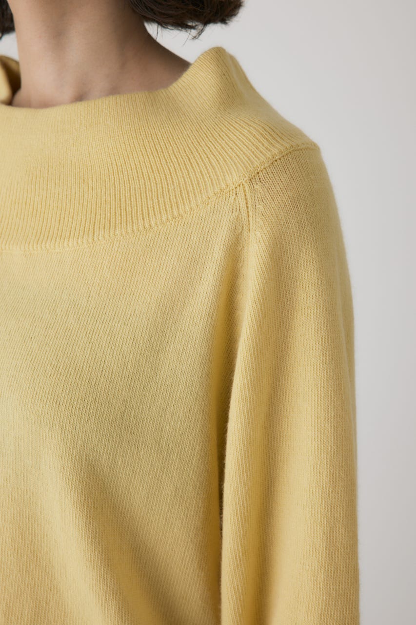 ワイドボートネックニット L/YEL FREE